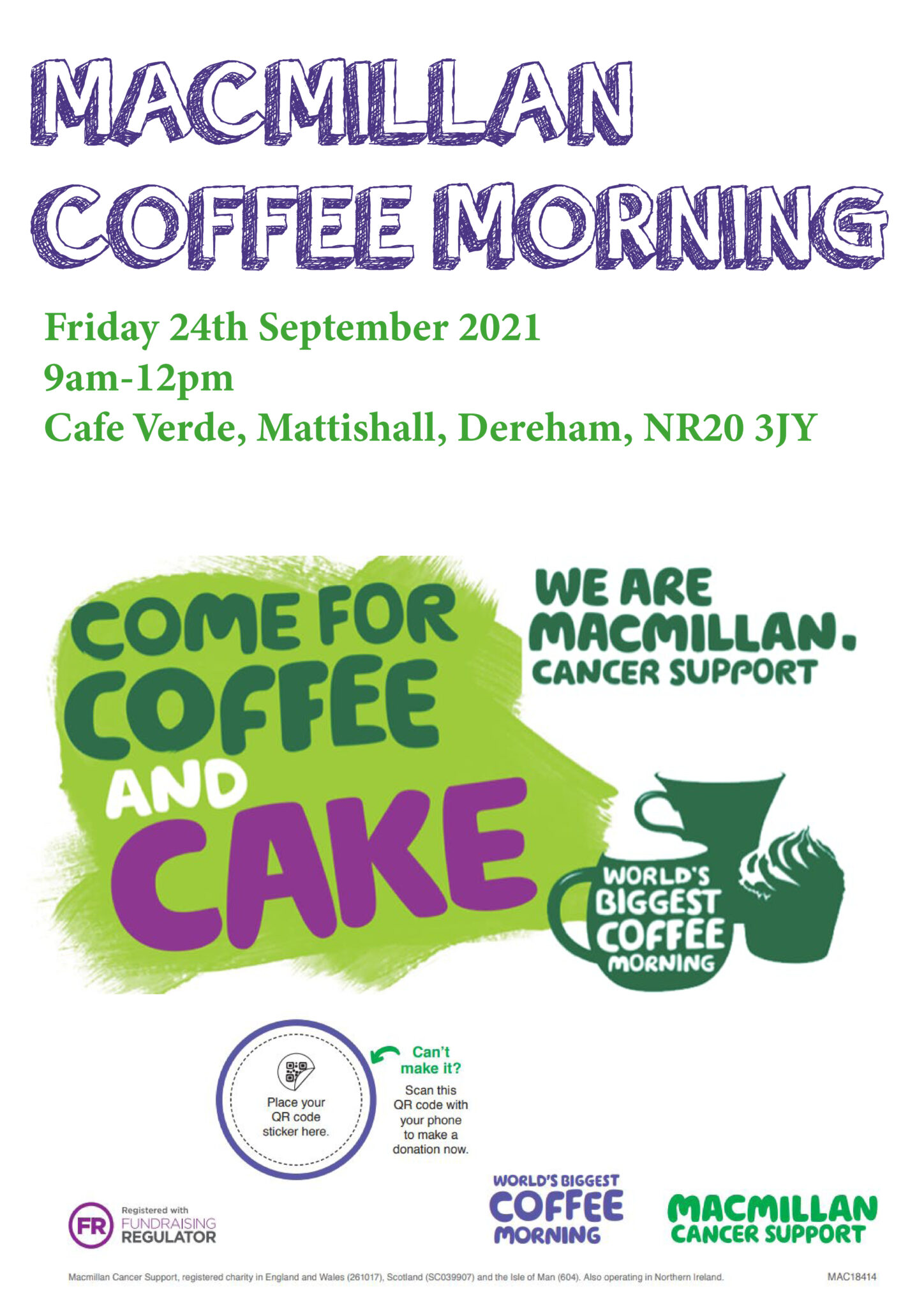 Printable Poster Template Macmillan Coffee Morning Poster